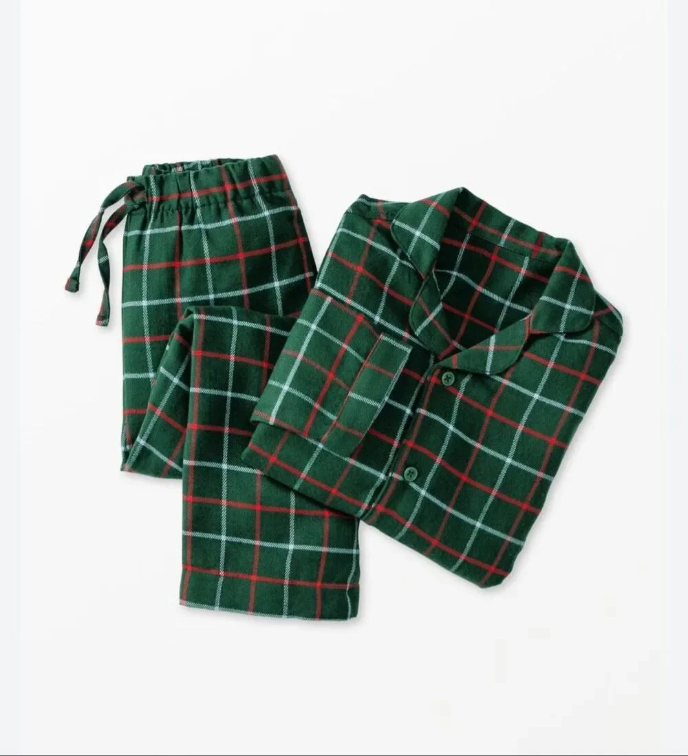 Hanna Andersson Plaid PJ Set | Green in XS